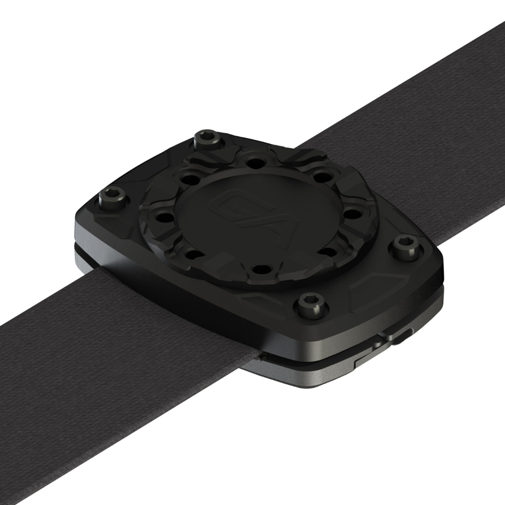 Guardian Angel Magnetic Clamp-On Strap Mount with safety light attached to strap.