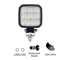 Opti-luxx 3.9" Square Clear/White Work Light