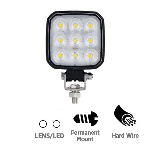 Opti-luxx 3.9" Square Clear/White Work Light