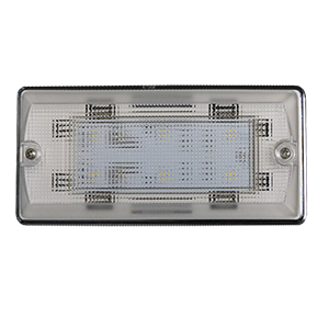 Opti-luxx 3″ x 7″ Rectangle White 6 LED / 75 Lumens Dome Light – White Bezel (Screw Mount, DELPHI 12047663 Connector)