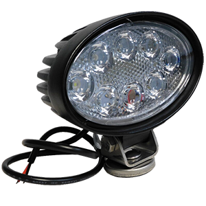 Opti-luxx 5.6" Oval Clear/White Work Light (Bracket Mount, Cable Connection)