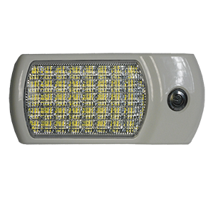 Opti-luxx 2.8" x 6.7" Rectangle White Dome Light with Switch and White Bezel (Screw Mount, Touch Switch Connection)