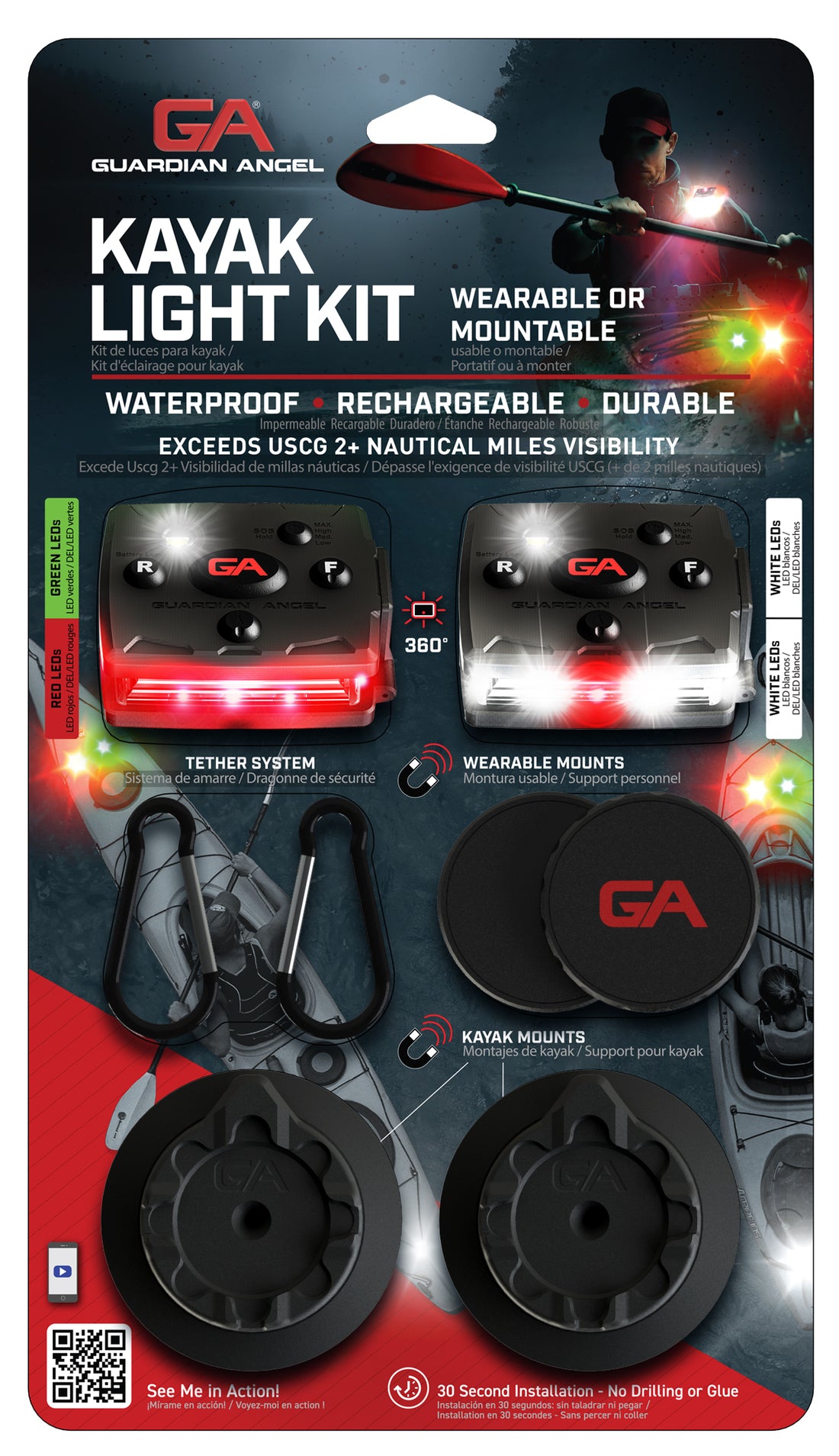 Guardian Angel Wireless Kayak LED Light â€“ Combo Kit