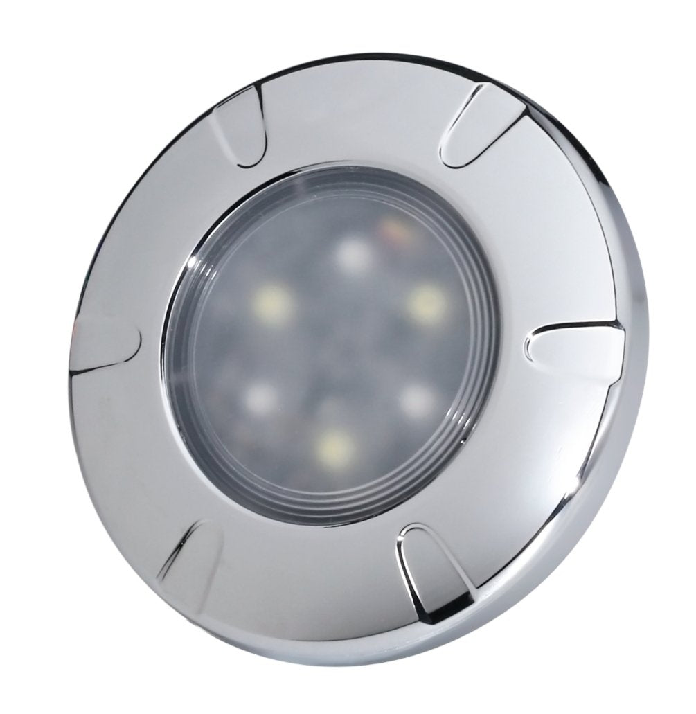Dome Light - 3" Round metallic light fixture on a white background