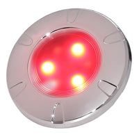 Dome Light - 3" Round LED light with red and yellow illumination on a white background