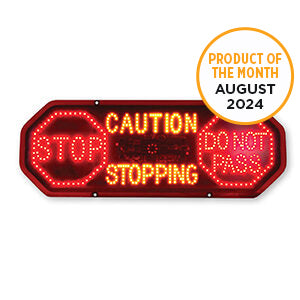 Opti-luxx 9" X 24" Elongated Octagon Red/Amber Driver Alert Sign (Screw Mount, 4 wires - 12v/24v)