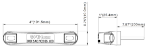 Opti-luxx 4" Oval Red 120 Series Marker (Screw Mount, 2-Wire Connection)