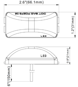 Opti-luxx 150 Series Red Rectangle Marker With Guard (Screw Mount, 2-Wire Connection)