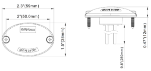 Opti-luxx 2.3" Oval Red 210 Series Marker (Screw Mount, 2-Wire Connection)