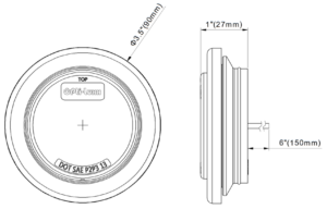 Opti-luxx 250 Series 2.5" 24V Round Red Marker (Grommet Mount, Deutsch Connector)