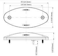 Opti-luxx 5" Oval Red 520 Series Marker (Screw Mount, 2-Wire Connection)