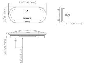 Opti-luxx 6" Oval White Reverse (Grommet Mount, 2-Wire Connection)