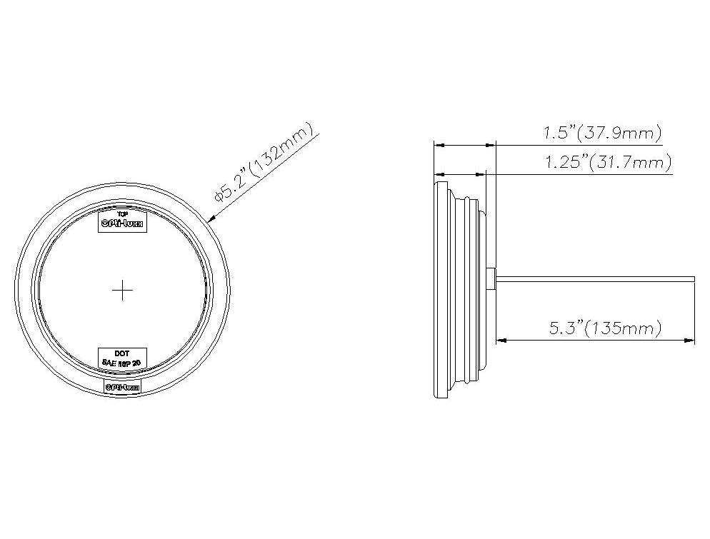 Opti-luxx 4" Round Amber Park/Turn (Grommet Mount, 3-Wire Connection)