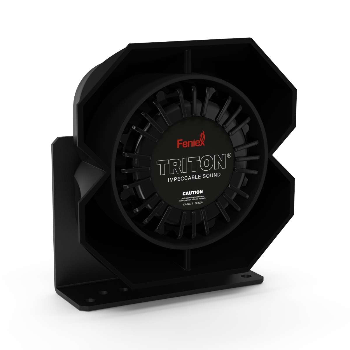 Black speaker with 'Fenix Triton' branding on a white background