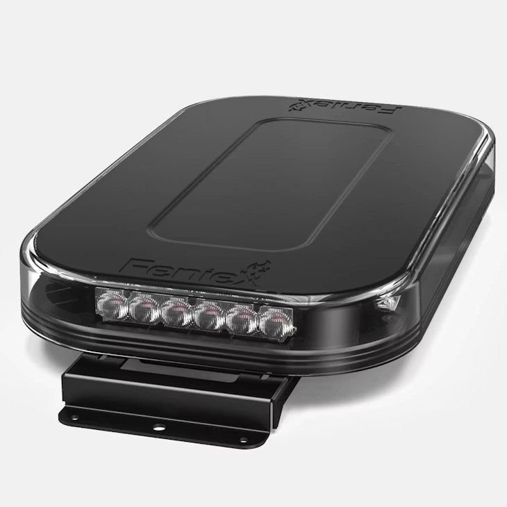 Black Feniex 14" Mini Lightbar Permanent Bracket featuring LED light bar with 'Fenix' branding on a white background
