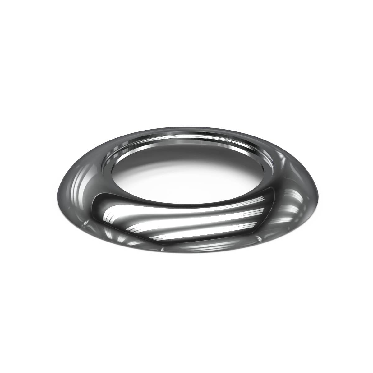 Feniex 1" Round Marker Chrome Bezel with a reflective surface on a white background