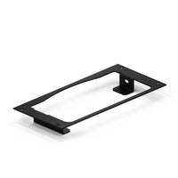 Black metal bracket on a white background