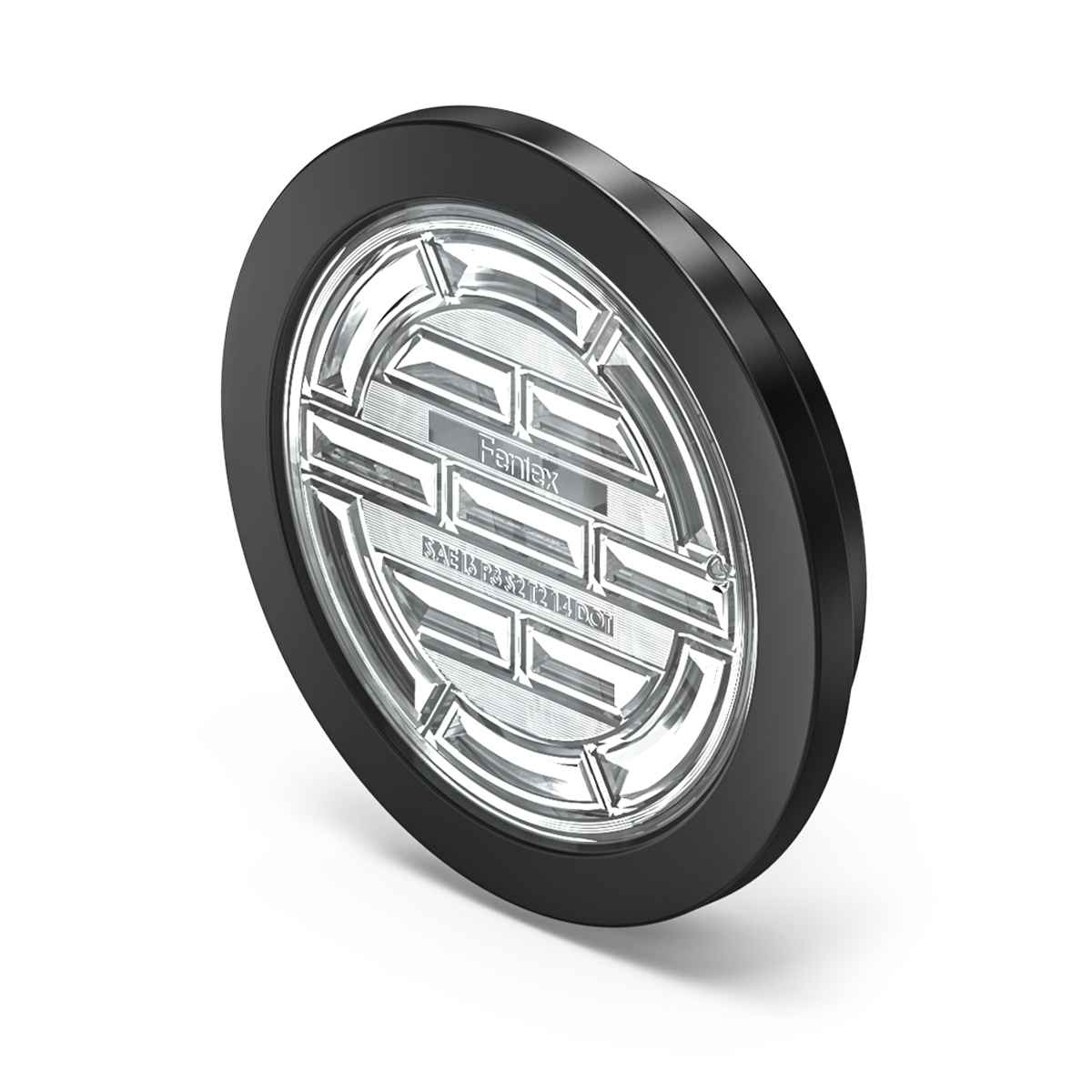 Feniex 4" Round STTR with black rim and silver center on a white background