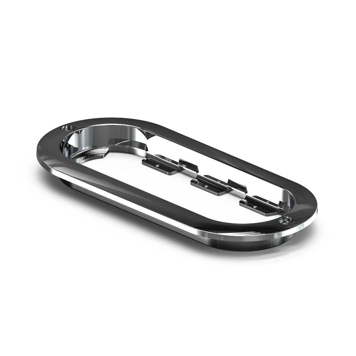 Feniex 6" Oval STTR Chrome Bezel on a white background