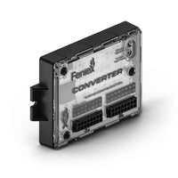 A Feniex Converter with a clear case showing internal components and connectors, labeled with the brand and product name.