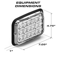 Rectangular Feniex Down Lux 6x4 with dimensions labeled on a white background