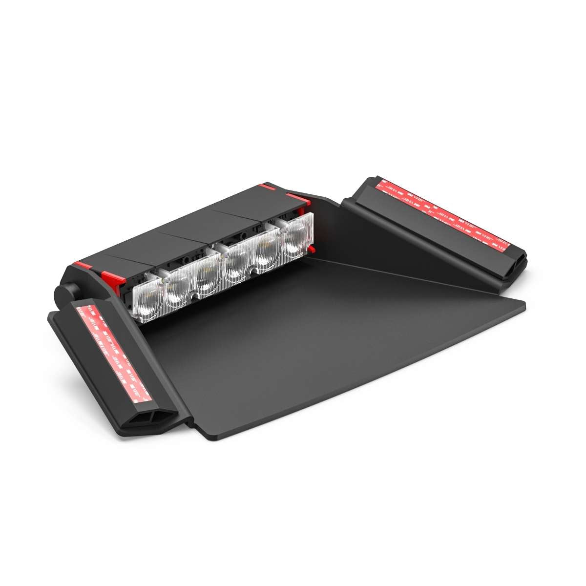 Black and red Feniex Fusion 1X Dash LED light bar on a white background