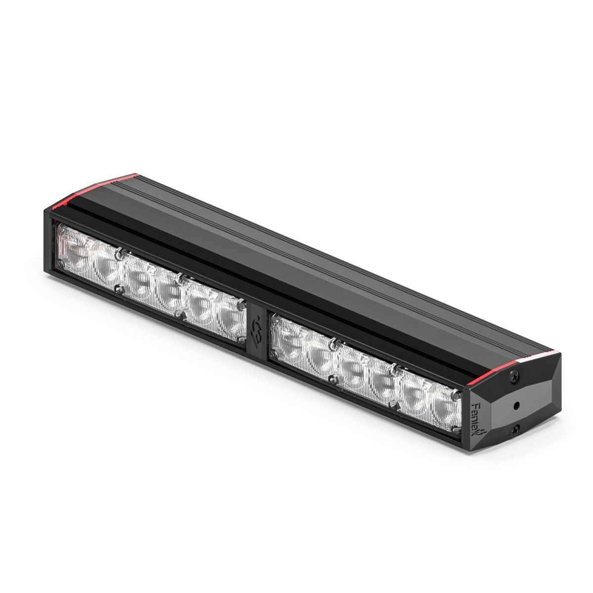 Feniex Fusion 200 Stick LED light bar with multiple lights on a white background