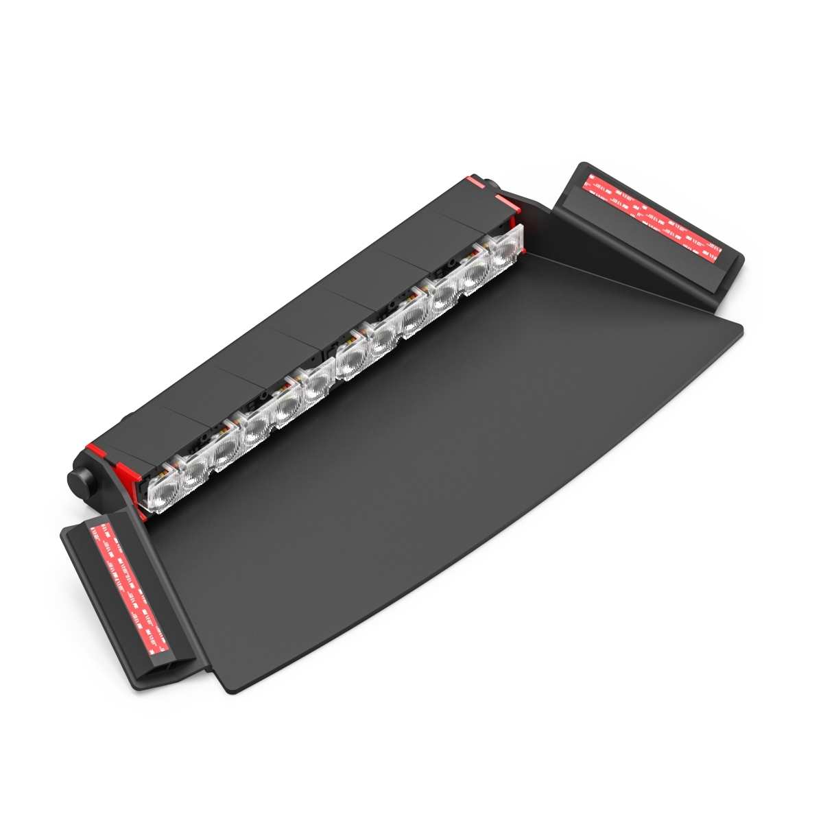 Black and red Feniex Fusion 2X Dash LED light bar on a white background