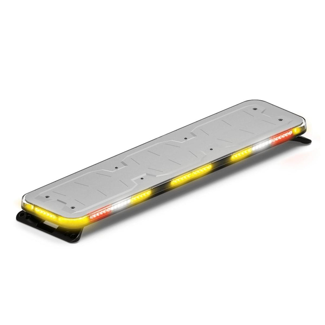 Feniex Fusion Amber Tow 49" Lightbar with yellow and red accents on a white background