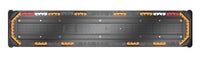 Long rectangular black Feniex Fusion Amber Tow 60" Lightbar with orange accents on a white background
