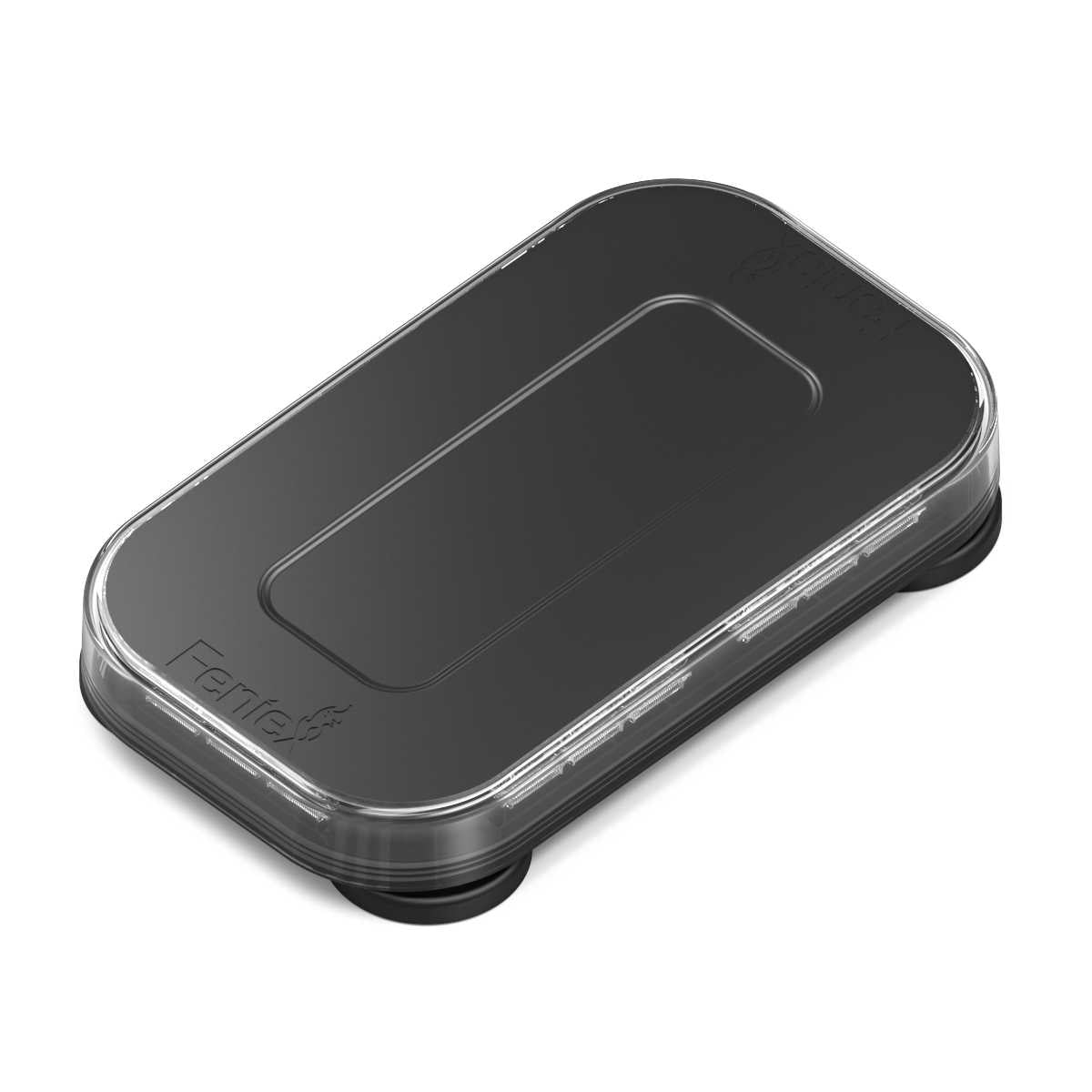 Black rectangular Feniex Fusion GPL 60" Lightbar with a clear cover on a white background