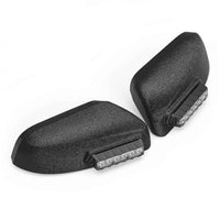 Two black Feniex Fusion Mirror Mount on a white background