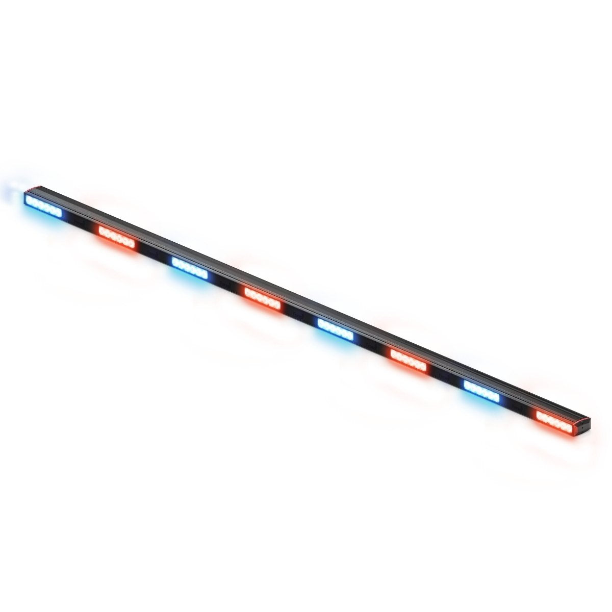 Feniex Fusion Rocker Panel (Single) LED light bar with red, blue, and white lights on a white background