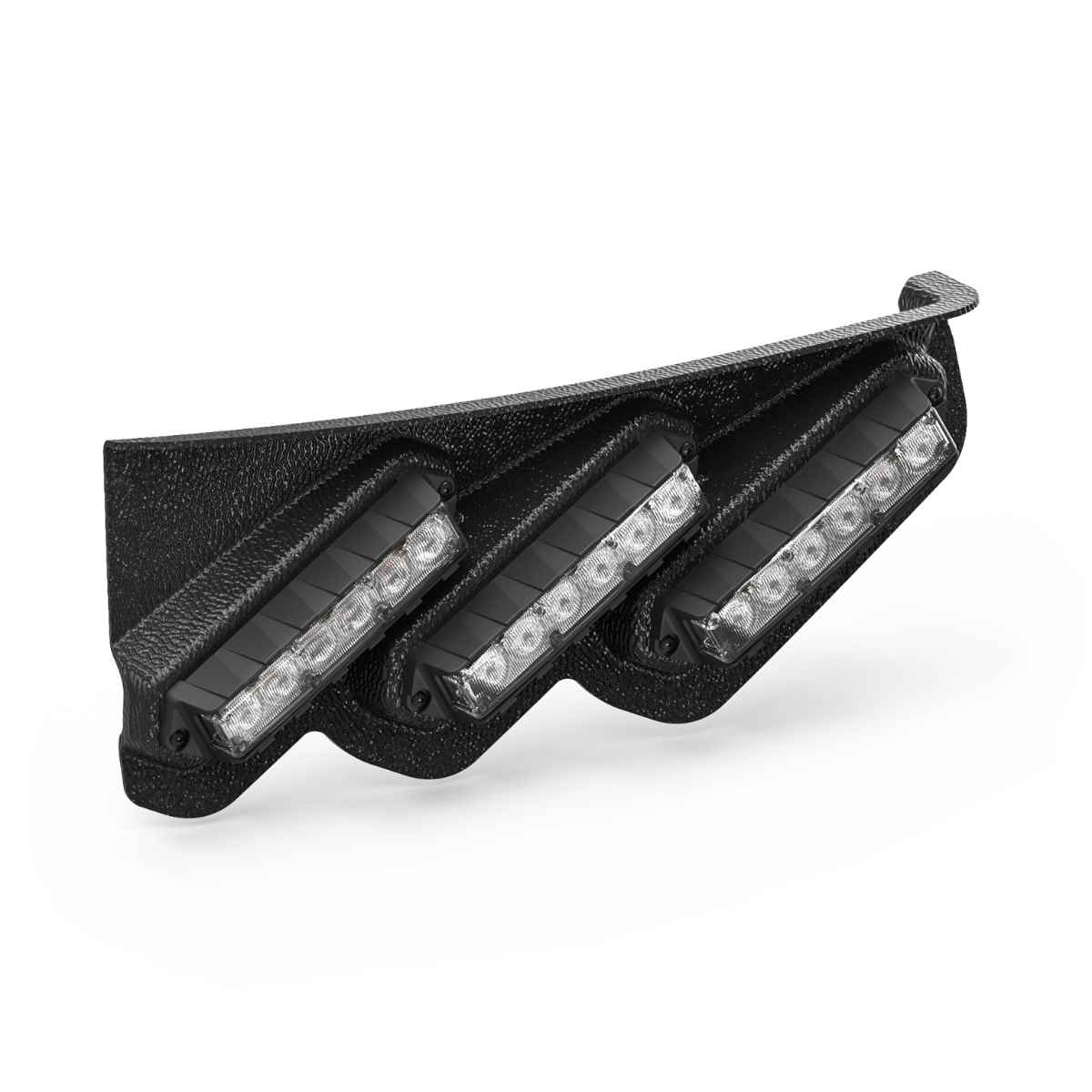 Black Feniex Fusion Spoiler LED light bar on a white background