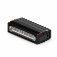 Black rectangular Feniex Q-100 Stick light bar with red accent on a white background