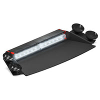 Black Feniex Q-2X Dash light bar with three circular lights on a white background