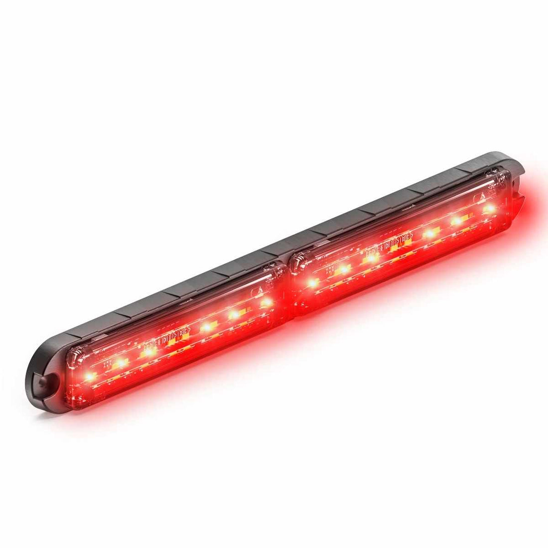 Red Feniex Q-Flat-Wide-Surface Mount LED light bar on a white background
