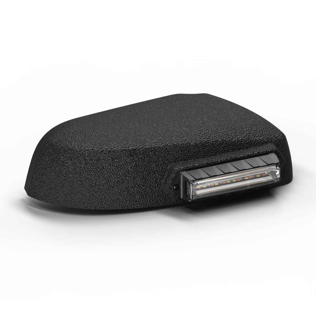 Black Feniex Q-Mirror Mount with a textured surface on a white background