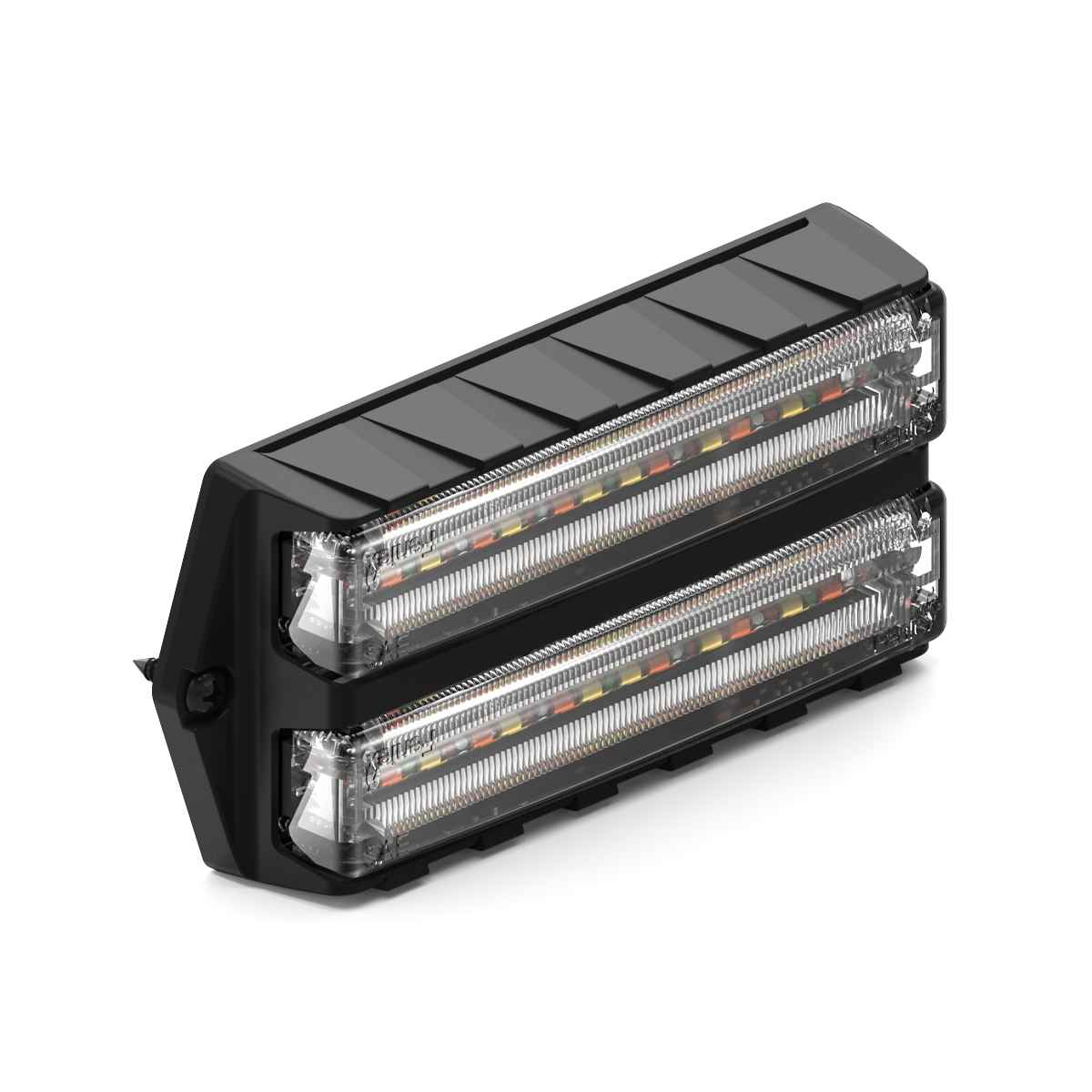 Feniex Q Serial Dual Surface Mount LED light bar with black casing on a white background