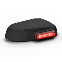 Black Feniex Q Serial Mirror Mount with red LED on a white background