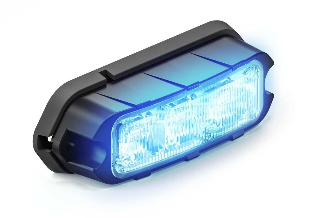 Blue Feniex Quad Q3 light bar on a white background