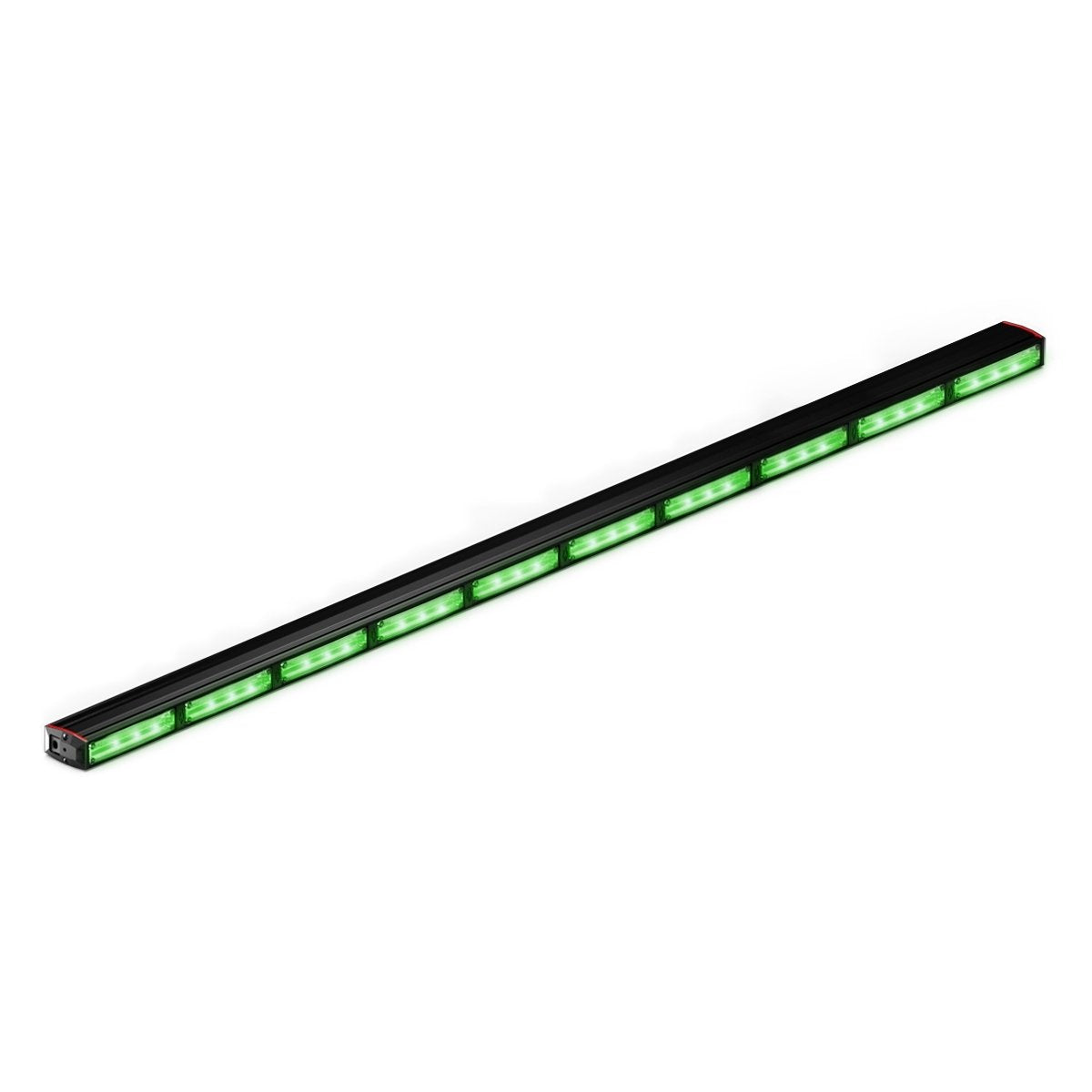 Feniex Quantum® 2.0 1000 LED light bar with green lights on a white background