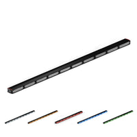 Feniex Quantum® 2.0 1000 Long black light bar with smaller colored light bars on a white background