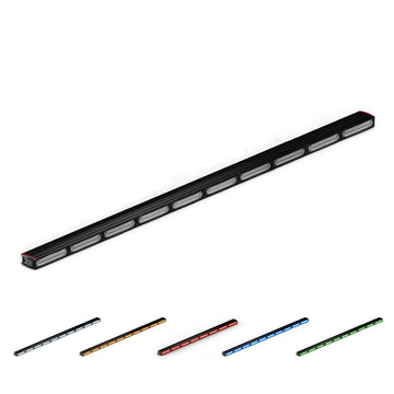 Feniex Quantum® 2.0 1000 Long black light bar with smaller colored light bars on a white background