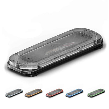 Feniex Quantum® 2.0 27" Mini LED light bar with clear cover and five color variants on a white background