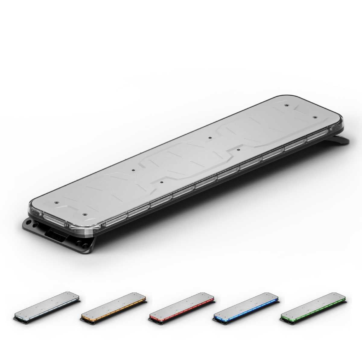 Long rectangular Feniex Quantum® 2.0 49" with smaller components on a white background