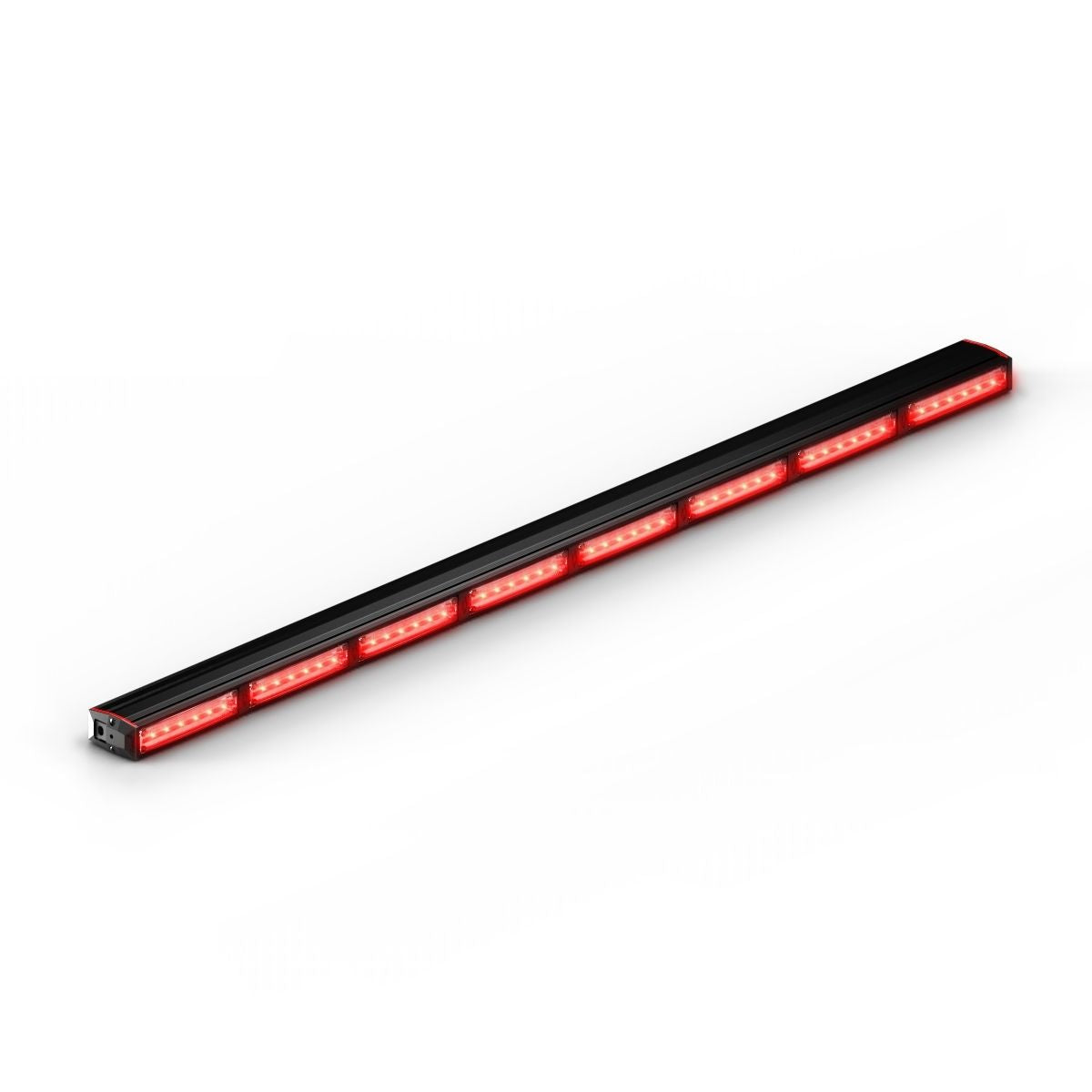 Feniex Quantum® 2.0 800 Long rectangular light bar with red LEDs on a white background