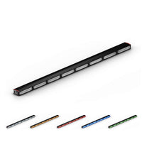 Feniex Quantum® 2.0 800 Long rectangular light bar with smaller colored light bars on a white background