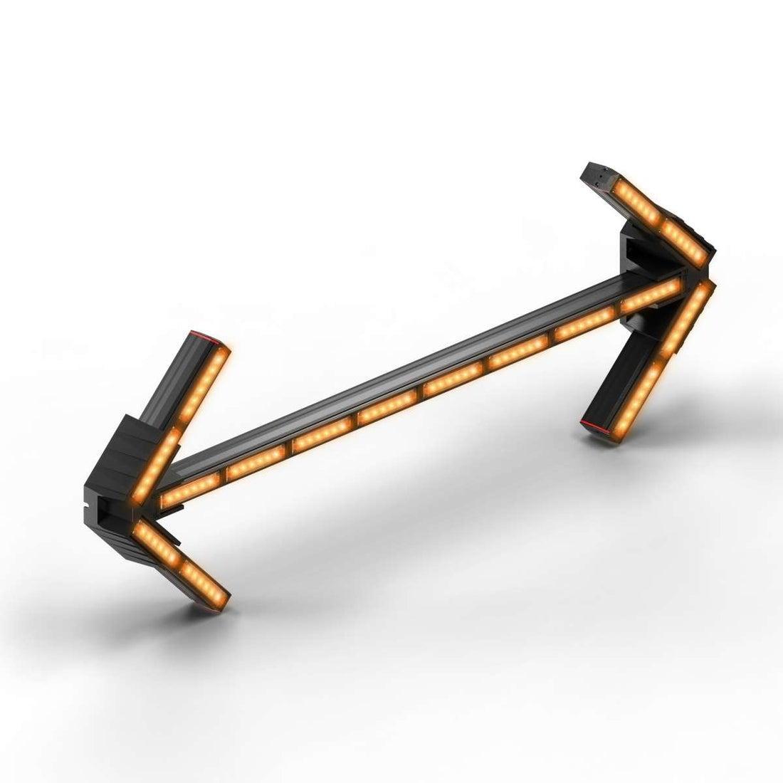 Feniex Quantum® 2.0 Arrow light fixture with orange accents on a white background