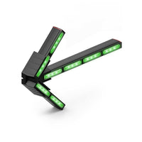 Black and green Feniex Quantum® 2.0 Split Arrow LED light strip on a white background